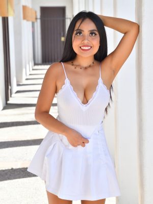 Busty Teenage In White